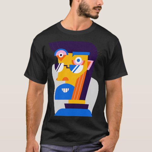 Flat Shapes Abstract Funny Person T_Shirt