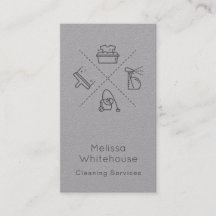 Flat Sleek Modern Cleaning Services Business Card