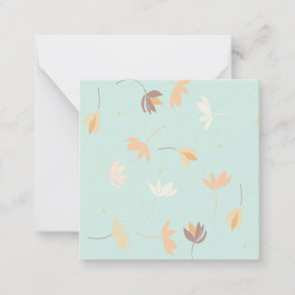 Flat small card, with floral design. note card