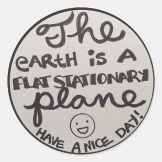 Flat Stationary plane Classic Round Sticker