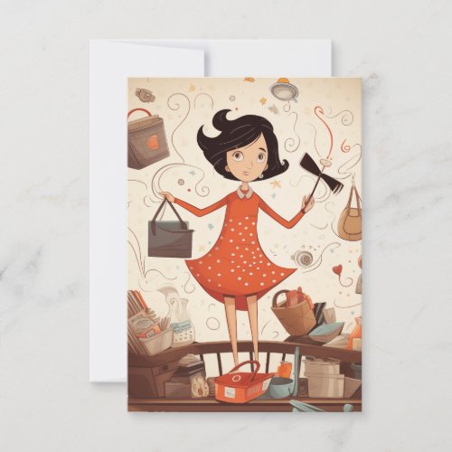 Flat Super Homemaker Thank You Card