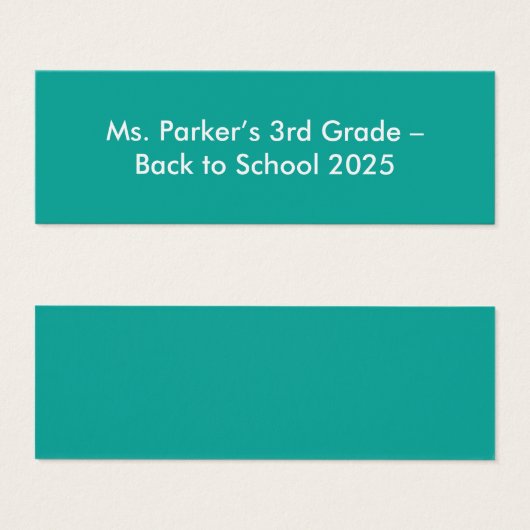 Flat Teal Background – Back-to-School Texture (Front & Back)