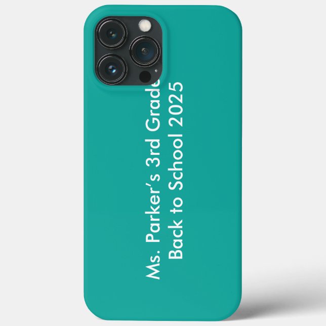 Flat Teal Background – Back-to-School Texture Case-Mate iPhone Case (Back)