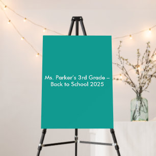 Flat Teal Background – Back-to-School Texture Foam Board