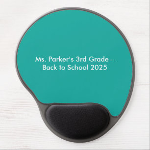 Flat Teal Background – Back-to-School Texture Gel Mouse Pad