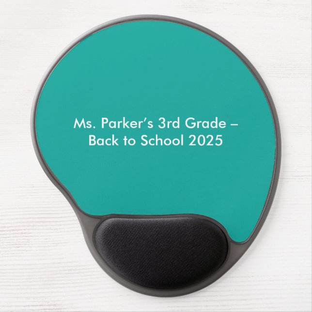 Flat Teal Background – Back-to-School Texture Gel Mouse Pad (Front)