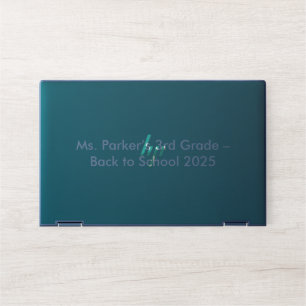 Flat Teal Background – Back-to-School Texture HP Laptop Skin