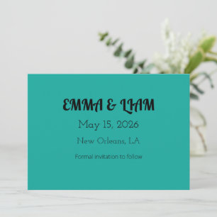 Flat Teal Background – Back-to-School Texture Save The Date