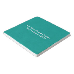 Flat Teal Background – Back-to-School Texture Trivet