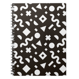 Flat texture of geometric colorful shapes. Monochr Notebook