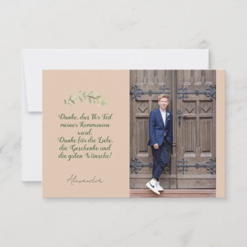 flat thank card Communion confirmation
