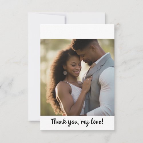 Flat Thank You Card _ African American Couple