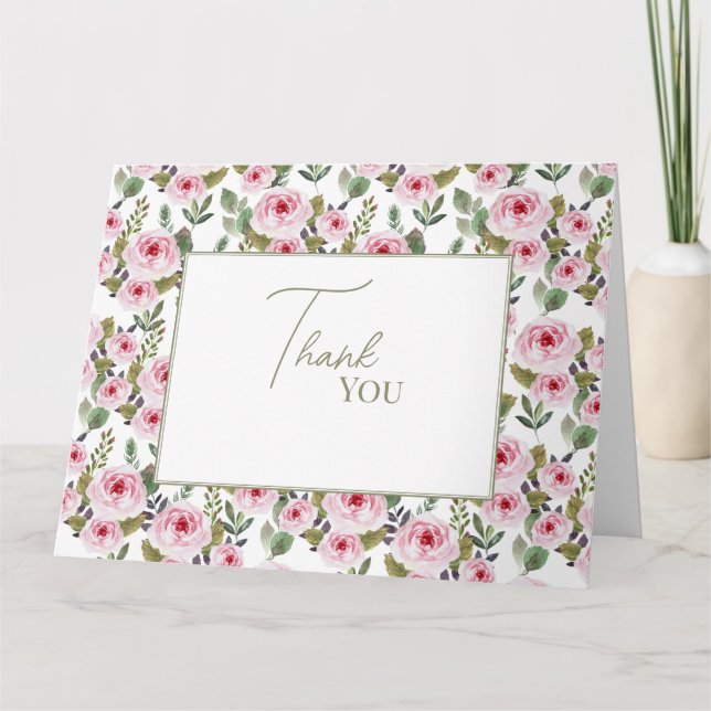 Flat Thank You Card Bridal Shower. (Front)