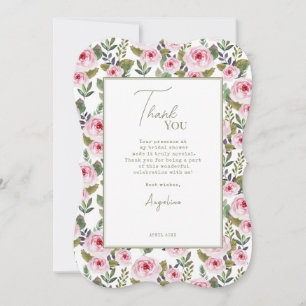 Flat Thank You Card Bridal Shower.