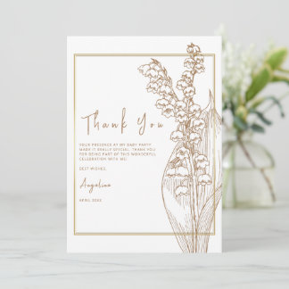 Flat Thank You Card for a bride shower.