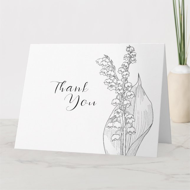 Flat Thank You Card for a bride shower. (Front)