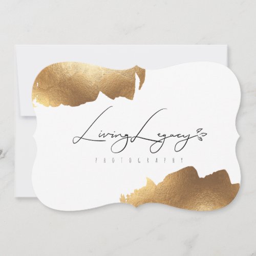 FLAT THANK YOU CARD  Gold Brush Minimalist