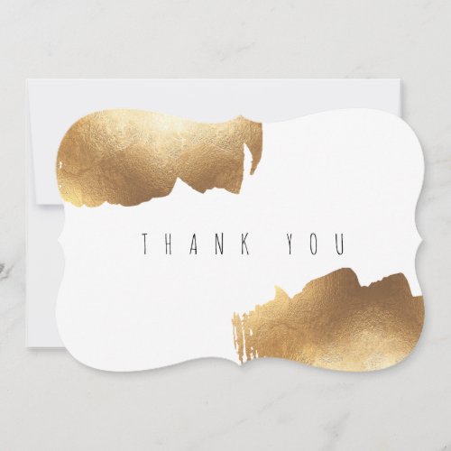 FLAT THANK YOU CARD  Gold Brush Minimalist