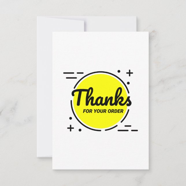 Flat thank you card. Thank you for order cards (Front)