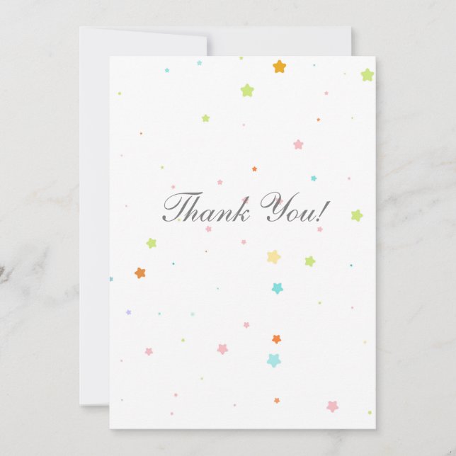 Flat Thank You Card With Stars (Front)