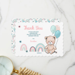 Flat Thank You Cards for 1st Birthday.