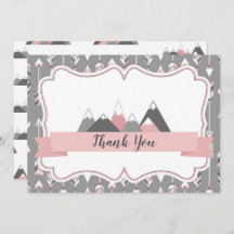 Flat Thank You Cards Mountains Themed