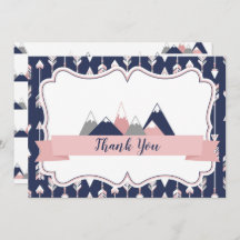 Flat Thank You Cards Mountains Themed