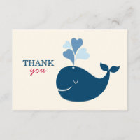 Flat Thank You Notes | Nautical Preppy Whales Card