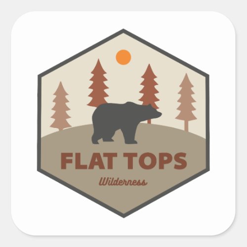 Flat Tops Wilderness Colorado Bear Square Sticker