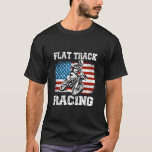 Flat Track Motorcycle Racing American Flag Speedwa T-Shirt