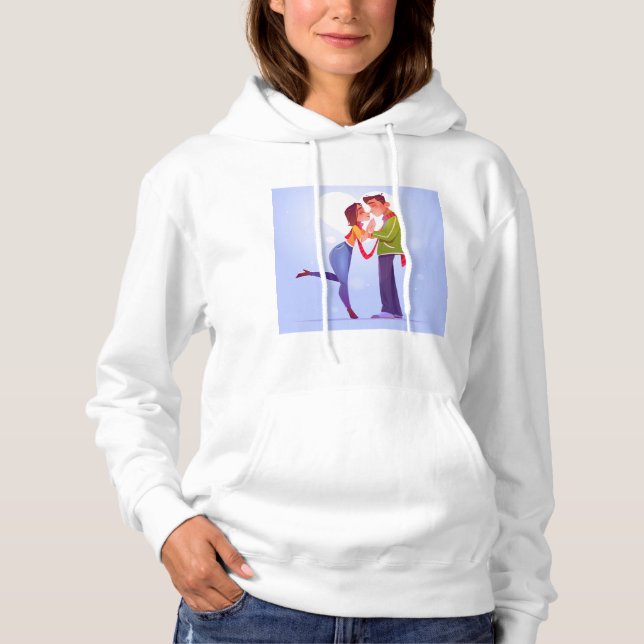 flat-valentine-s-day-couple  hoodie (Front)