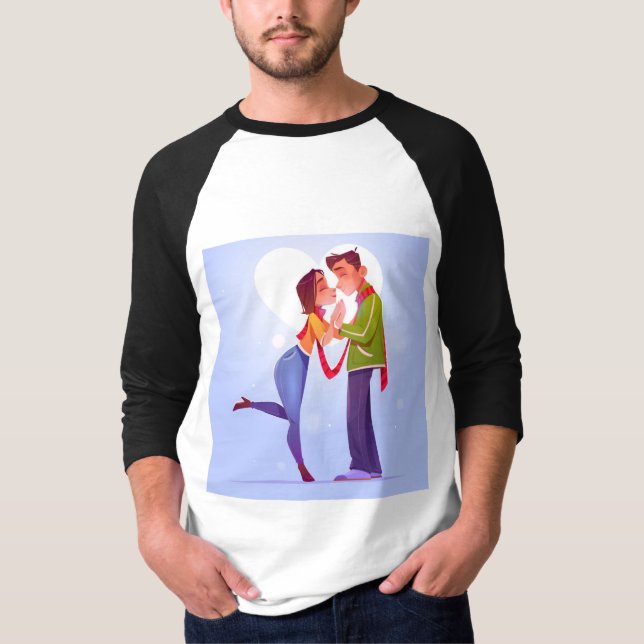 flat-valentine-s-day-couple T-Shirt (Front)
