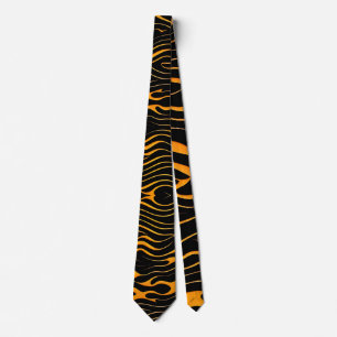 Flat Waves Yellow Monochromatic Pattern Neck Tie