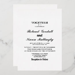Flat Wedding  Foil Invitation