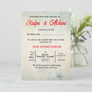 Flat wedding invitation Card