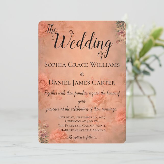 Flat Wedding Invitation Card (Standing Front)