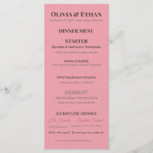 Flat Wedding Menu | Elegant Custom Reception Card