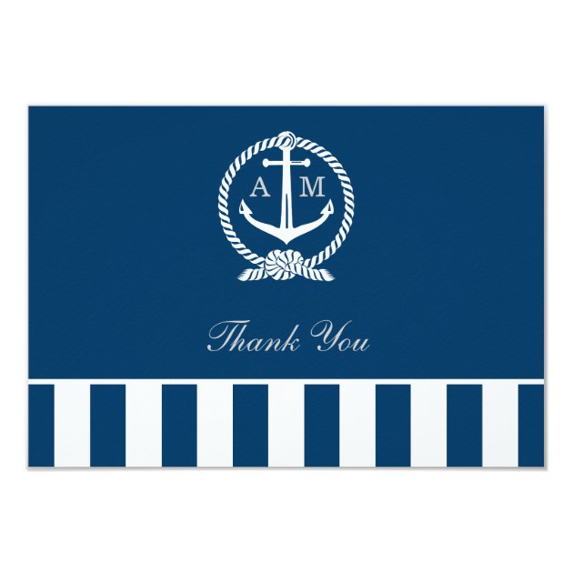 Flat Wedding Thank You Notes | Nautical Stripes Card