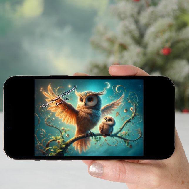 Flat Whimsical Owl Card (Front Digital)