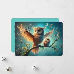 Flat Whimsical Owl Card