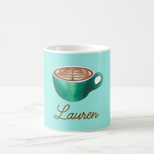 Flat White Latte Cappuccino Coffee Personalized Mug (Center)