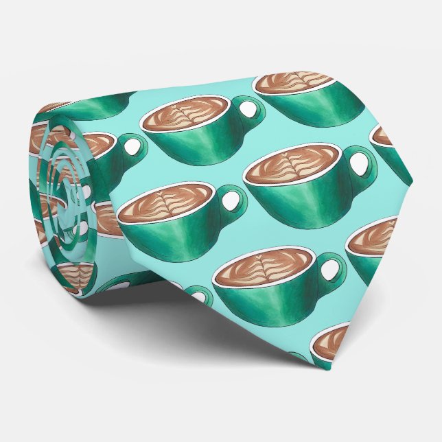Flat White Latte Cappuccino Coffee Personalized Neck Tie (Rolled)