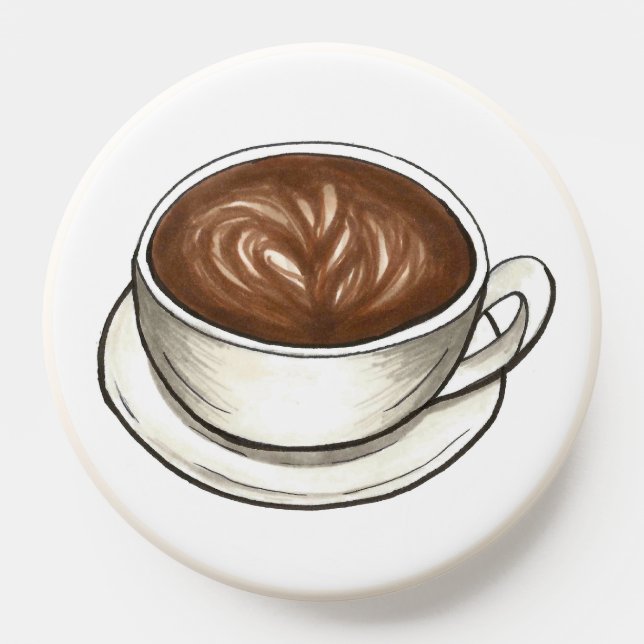 Flat White Latte Cappuccino Coffee Shop Barista PopSocket (Popsocket)