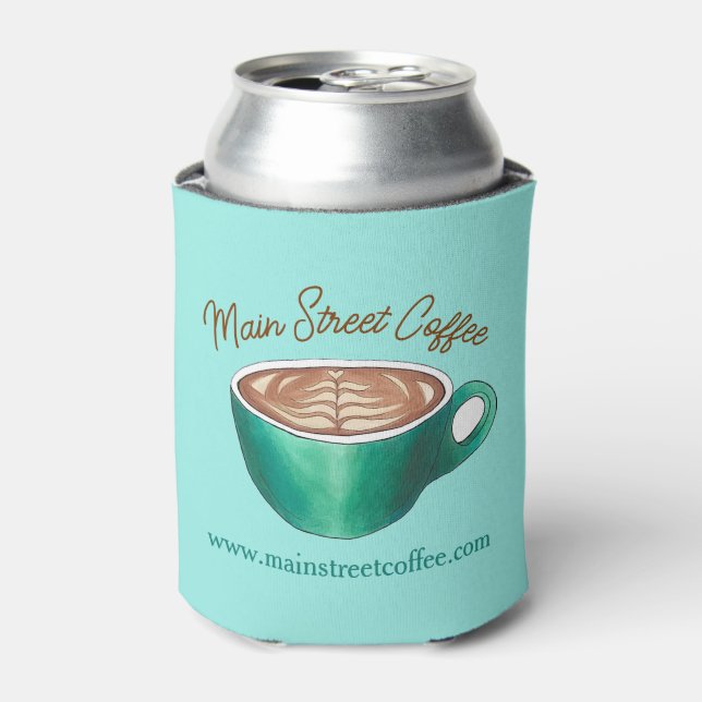 Flat White Latte Cappuccino Coffee Shop House Café Can Cooler (Can Front)