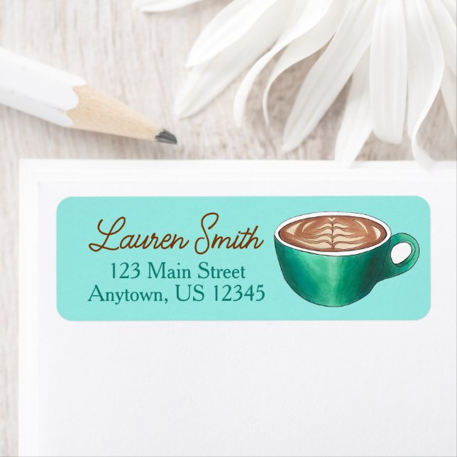 Flat White Latte Cappuccino Coffee Shop House Café Label (Insitu)