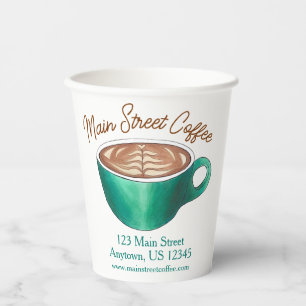 Flat White Latte Cappuccino Coffee Shop House Café Paper Cups