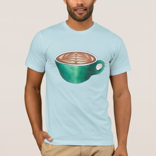 Flat White Latte Cappuccino Coffee Shop House Caf T_Shirt