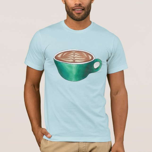 Flat White Latte Cappuccino Coffee Shop House Café T-Shirt (Front)