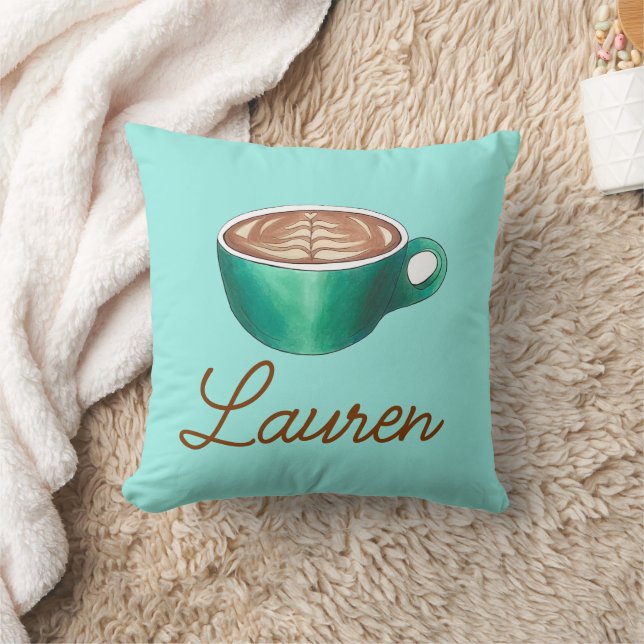 Flat White Latte Cappuccino Coffee Shop House Café Throw Pillow (Blanket)