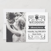 Flat White Save The Date Wedding Card (Front)